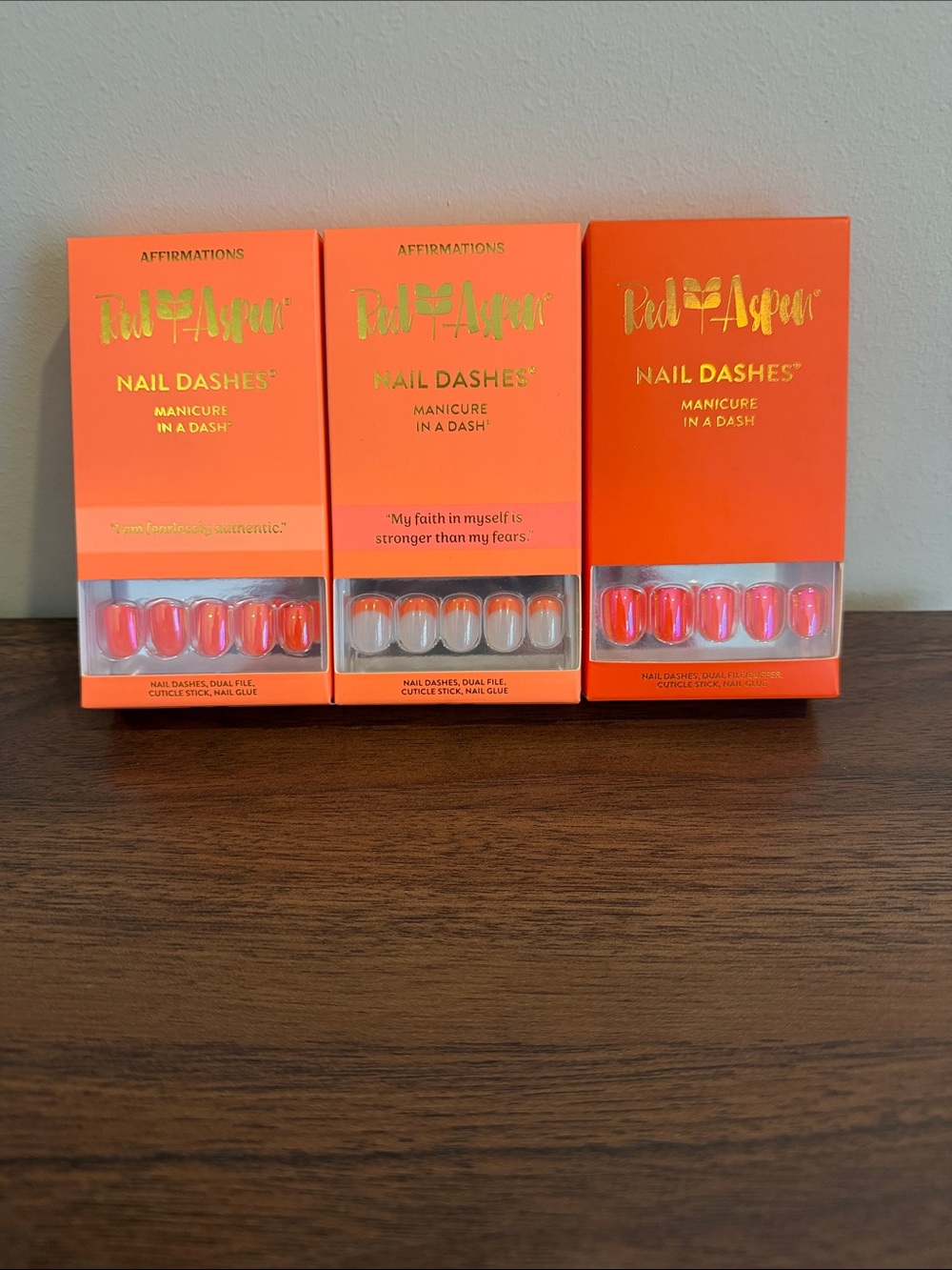 Red Aspen Nail Dashes Press-On Nails - Orange & Coral Shades